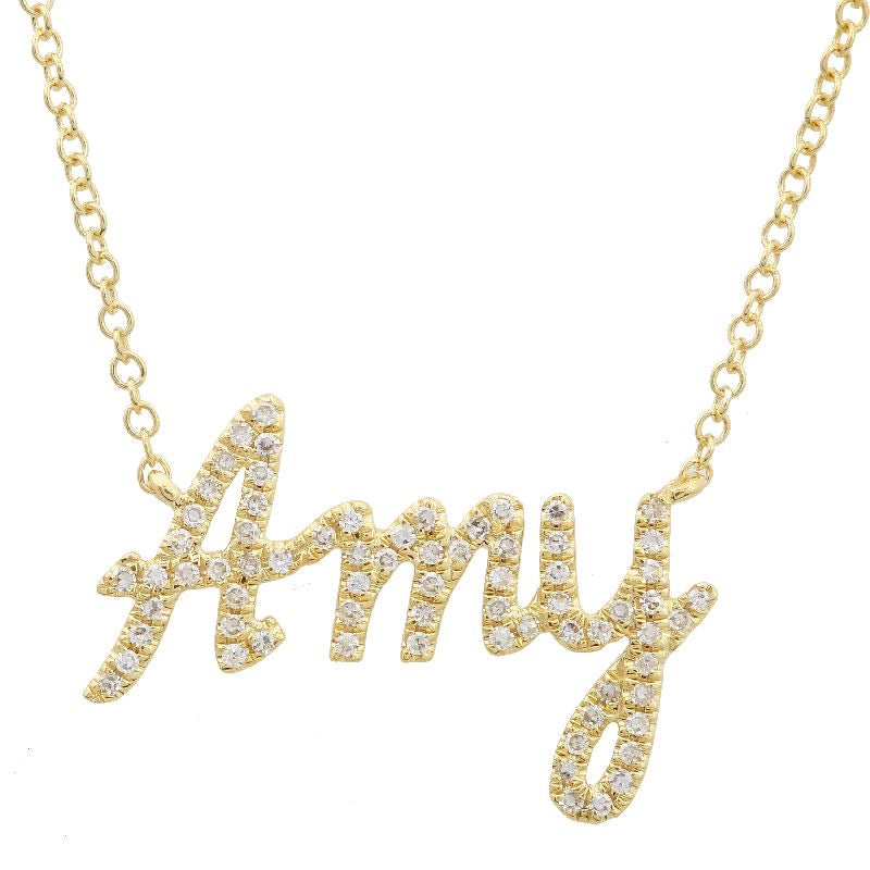 Pavé Script Necklace