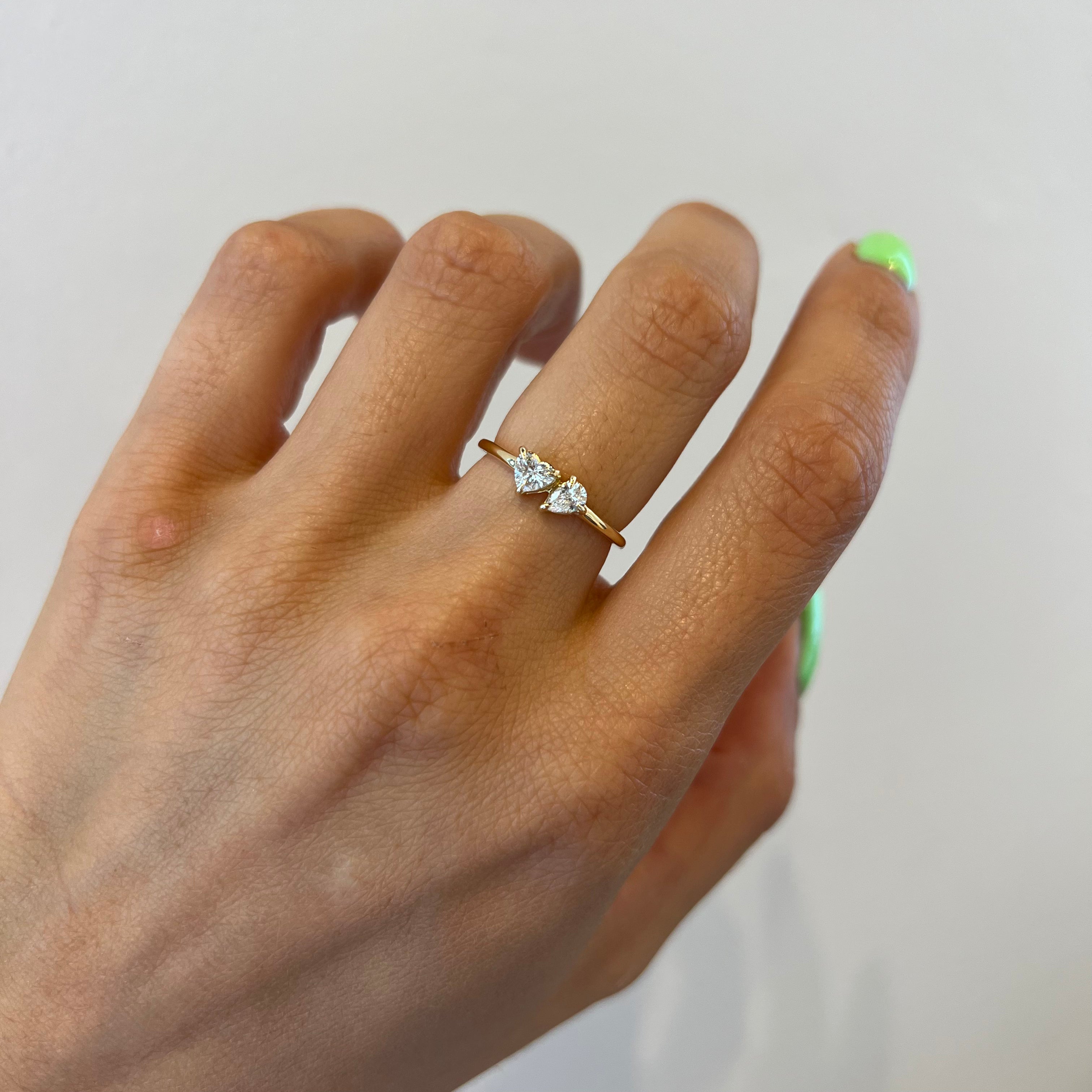 Heart + Pear Diamond Ring