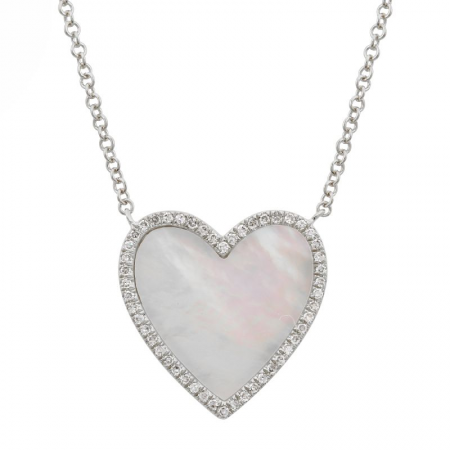 15mm Pavé Stone Heart Necklace