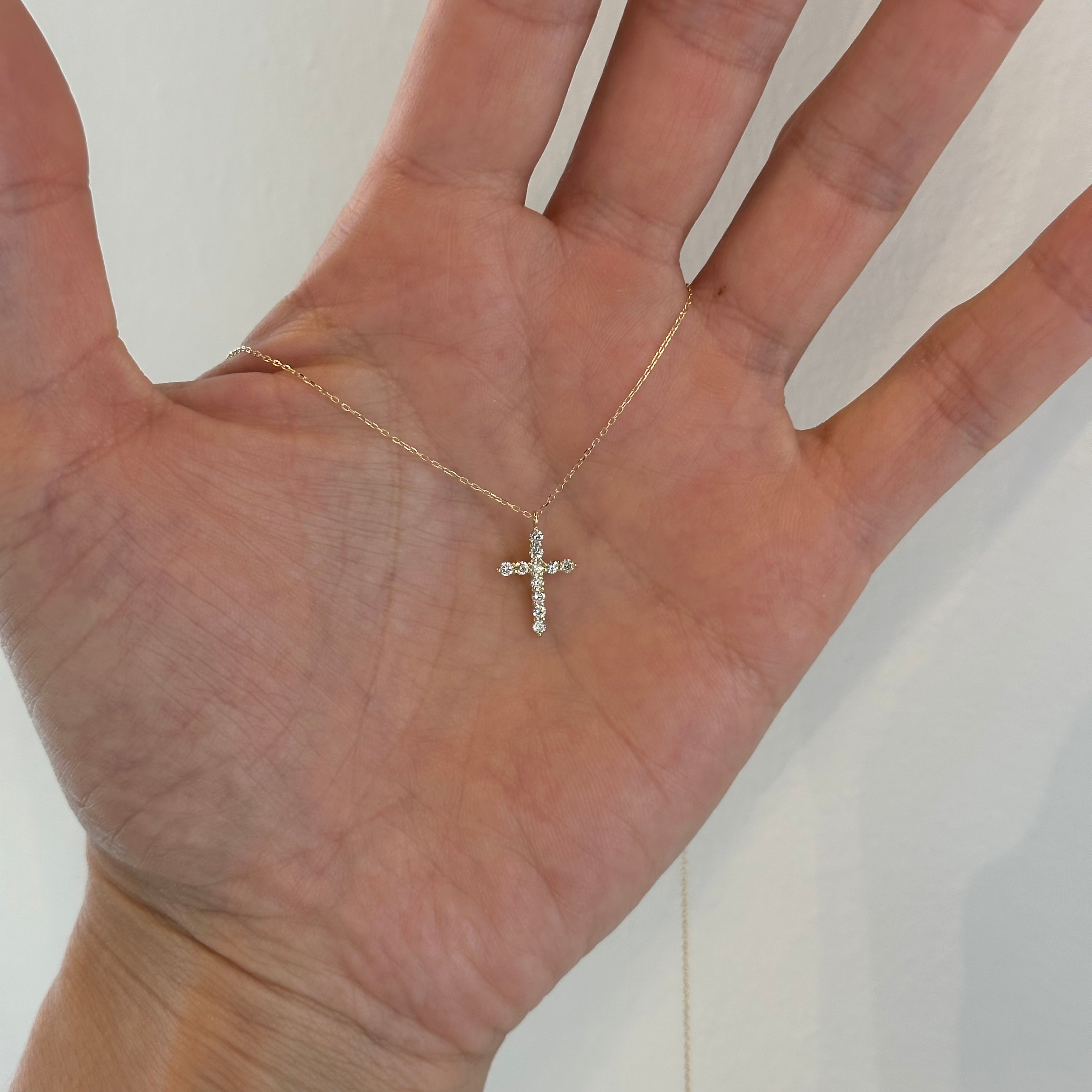 Mini 18k Cross Necklace