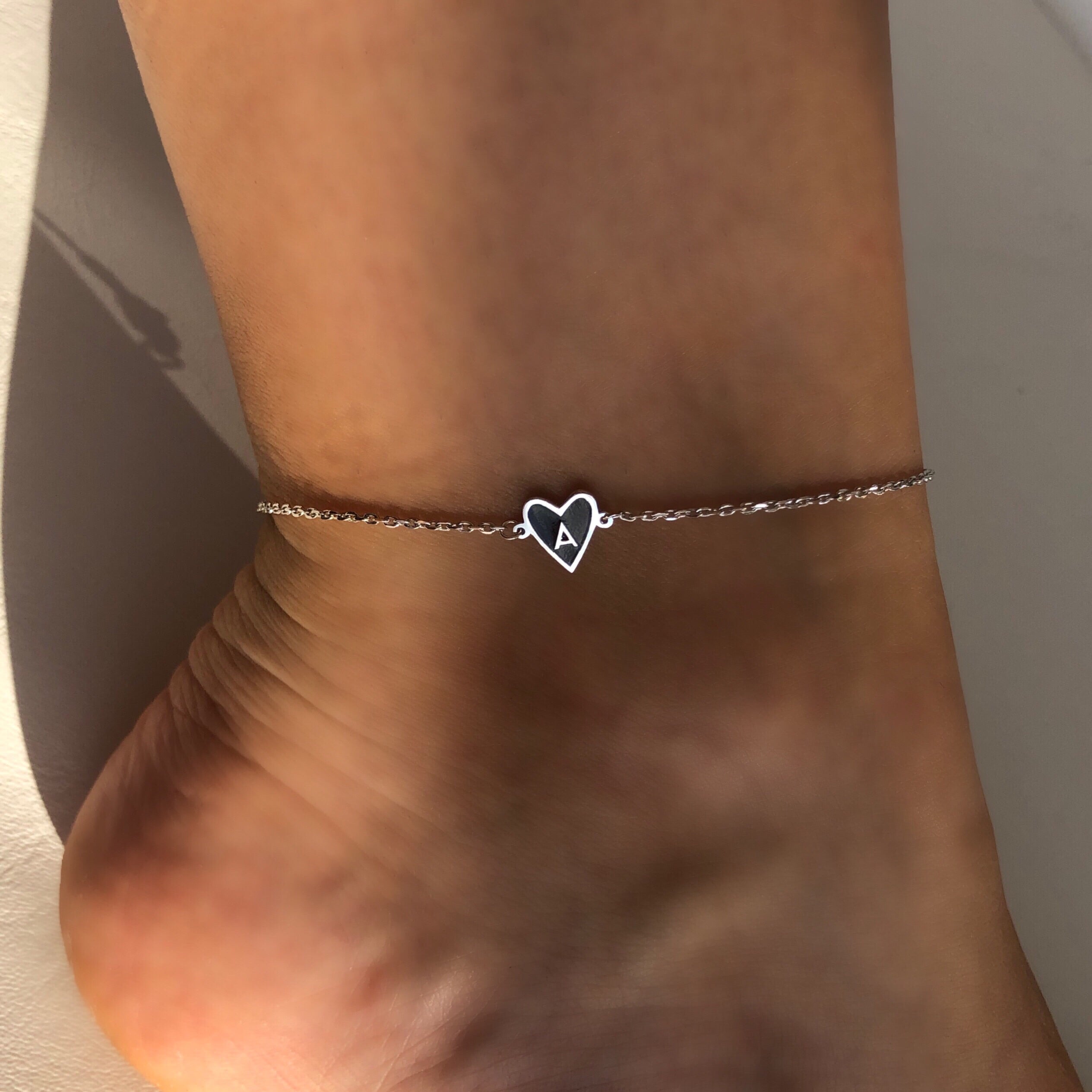 Enamel Initial Anklet